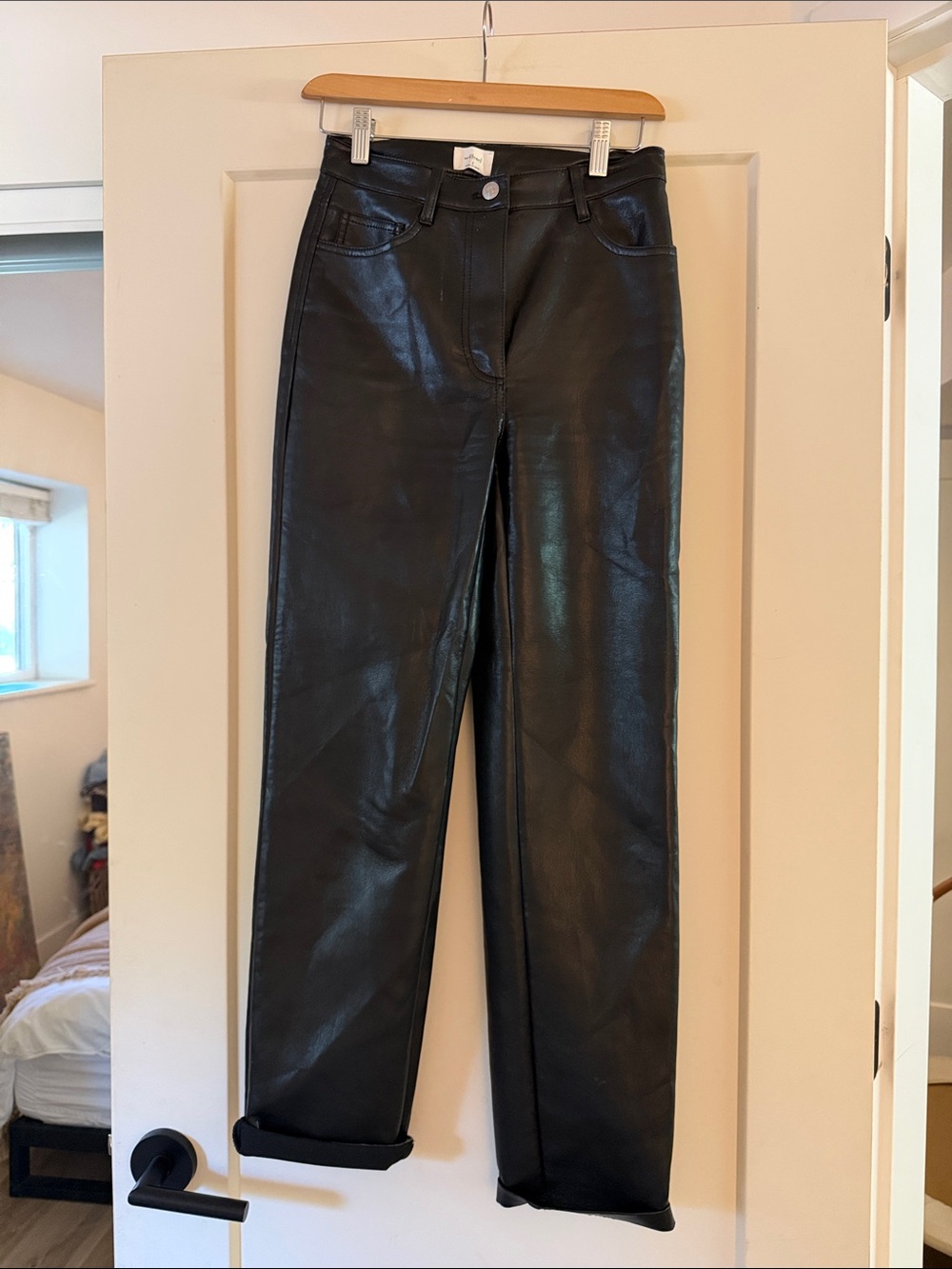 Wilfred Women's Black Faux Leather Jeans